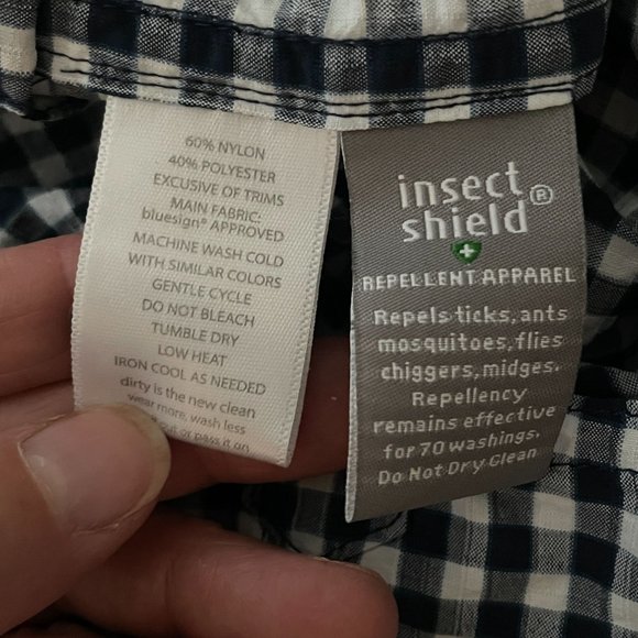 Toad&Co Shirt Debug Lightness Insect Shield Blue White Debug Lightness XL - Picture 8 of 10